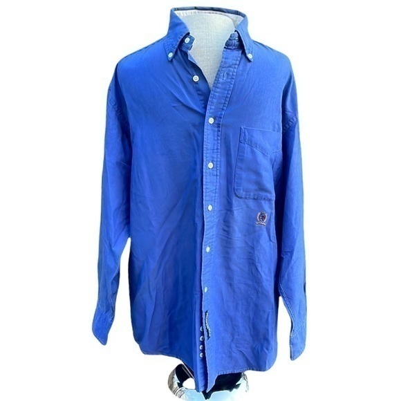 Tommy Hilfiger button down shirt, blue, Mens size 15 1/2 32-33 - Picture 1 of 8